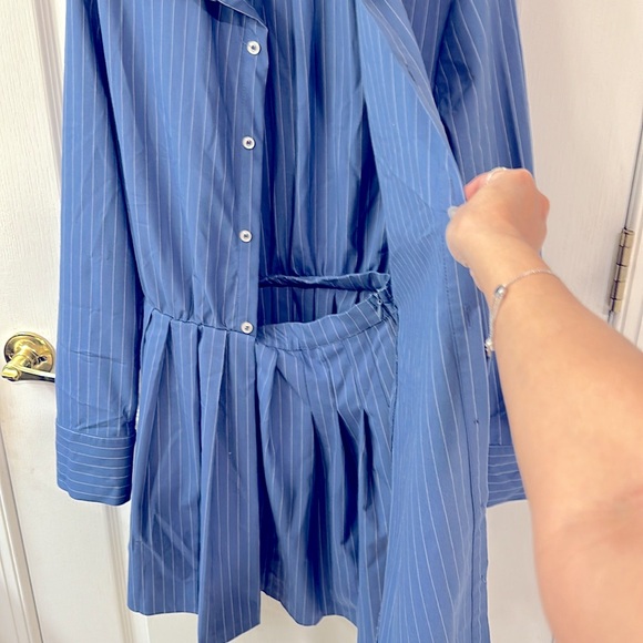 ZARA mini dress long sleeve. Size Small. Made in Turkey. Used once. Blue color. - Picture 2 of 8